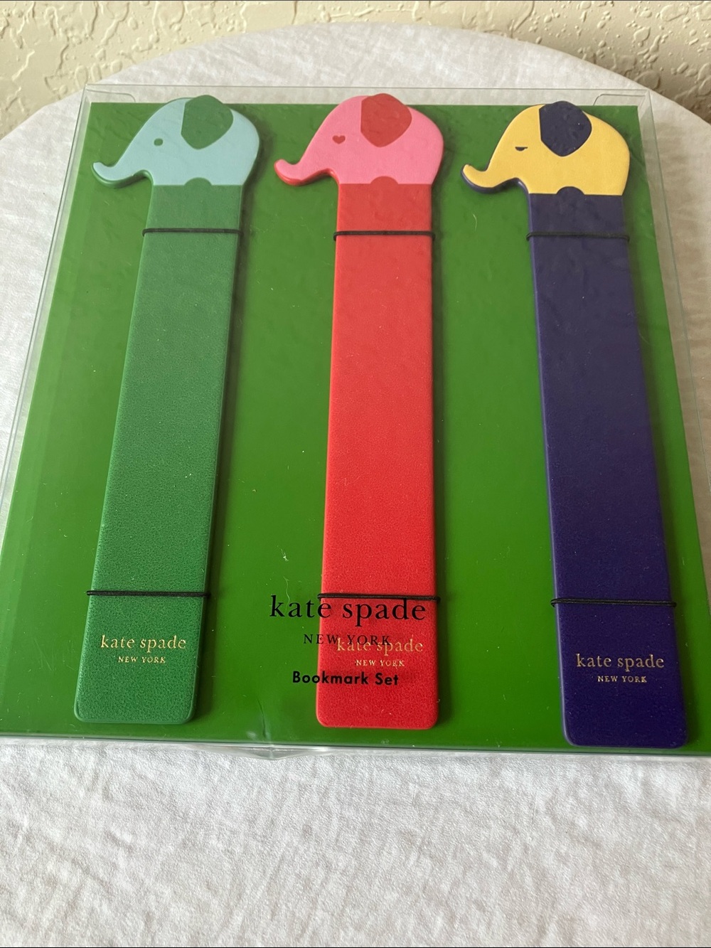 kate spade Colorful Elephant Bookmark Trio - Green, Red, Purple